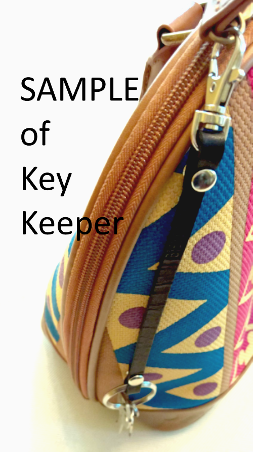 Example of key keeper on a bag