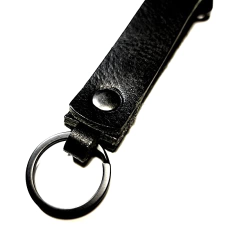 Black Leather Carabiner Key Ring