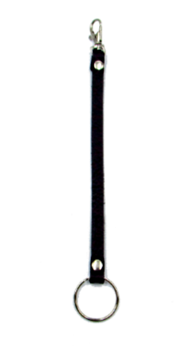 Black leather key keeper strap