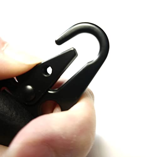 Black Leather Carabiner Keychain Clip