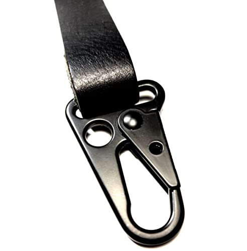 Black Leather Carabiner Keychain