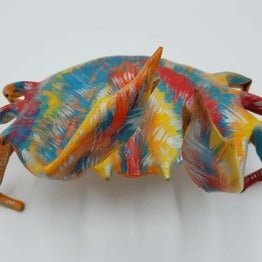 Handmade Leather Crab Art with Driftwood - Bientro